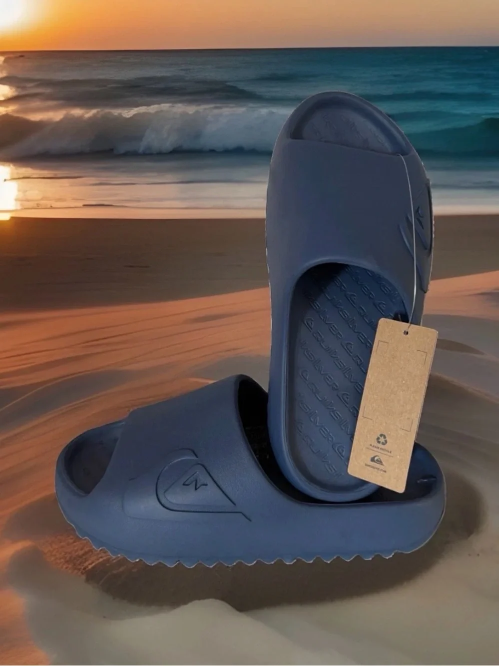 Quiksilver Men's Size 11 Cloudbreak Comfort Slide Sandals. Navy Blue. NWT